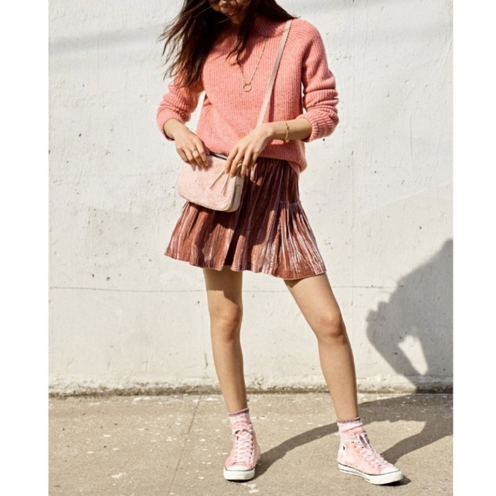 Madewell | Northfield Mockneck Pink Sweater Small